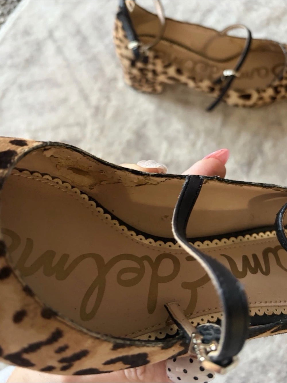 Sam Edelman Leopard Print Pointed Slingback Heels in Tan and Black - Picture 11 of 12